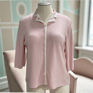 Preston‎ And York Pink Knit Top Coquette Soft Girl Modest Minimalist XL
